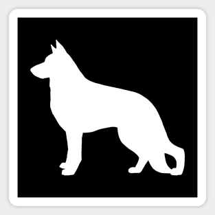 White German Shepherd Dog Silhouette Magnet